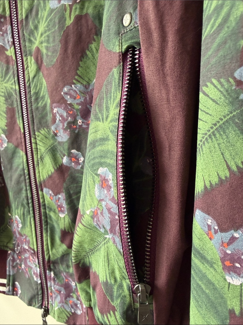 GSTQ Floral Pinstripe Bomber Jacket in Green Men’s Medium - Picture 9 of 16